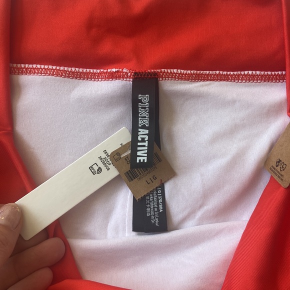 VS Pink Swim / Gym Set Reversible Bikini Shortie Bathing Suit 2 Sport Bra Large - Picture 6 of 8